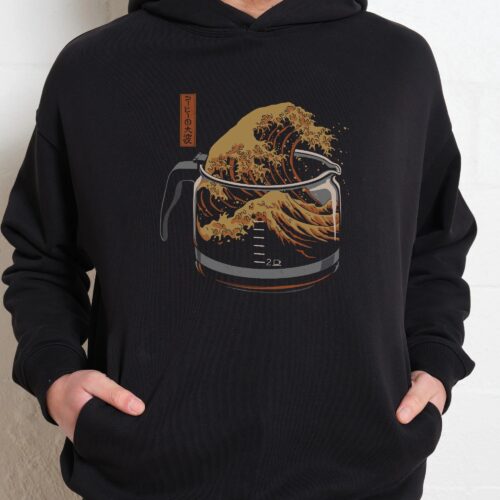 The Great Wave of Coffee Hoodie _ Japan Aesthetic Hoodie